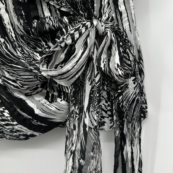 Alex‎ Evenings Wrap Blazer Jacket Top Size 1X Chiffon Long Sleeve Romantic Boho - Picture 6 of 11